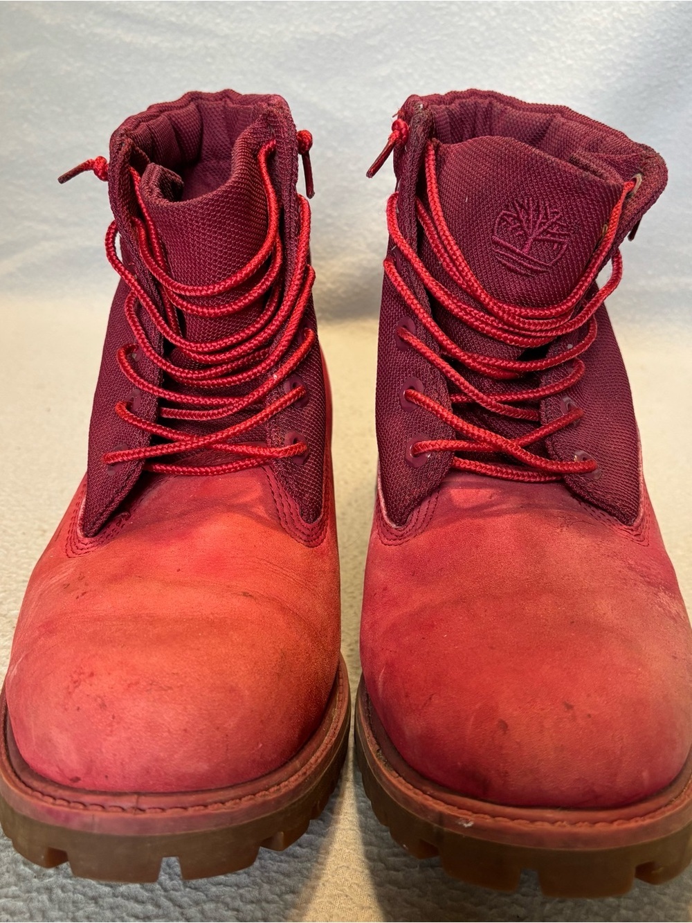 Timberland "6" Men's Red Premium Waterproof Work Boots, Size 10